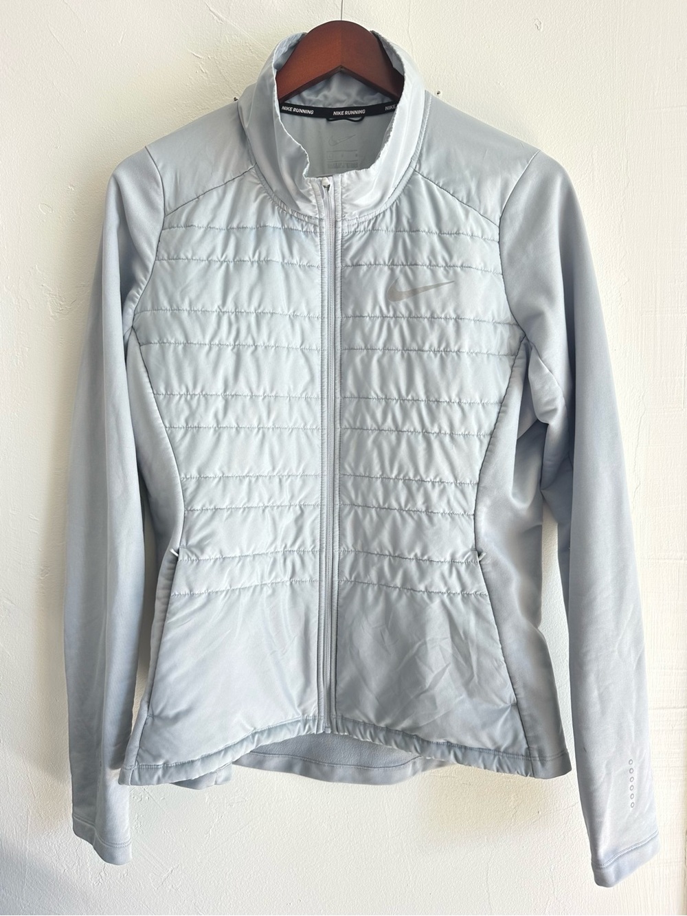 Nike Light Grey Quilted Puffer Jacket, Women’s Large